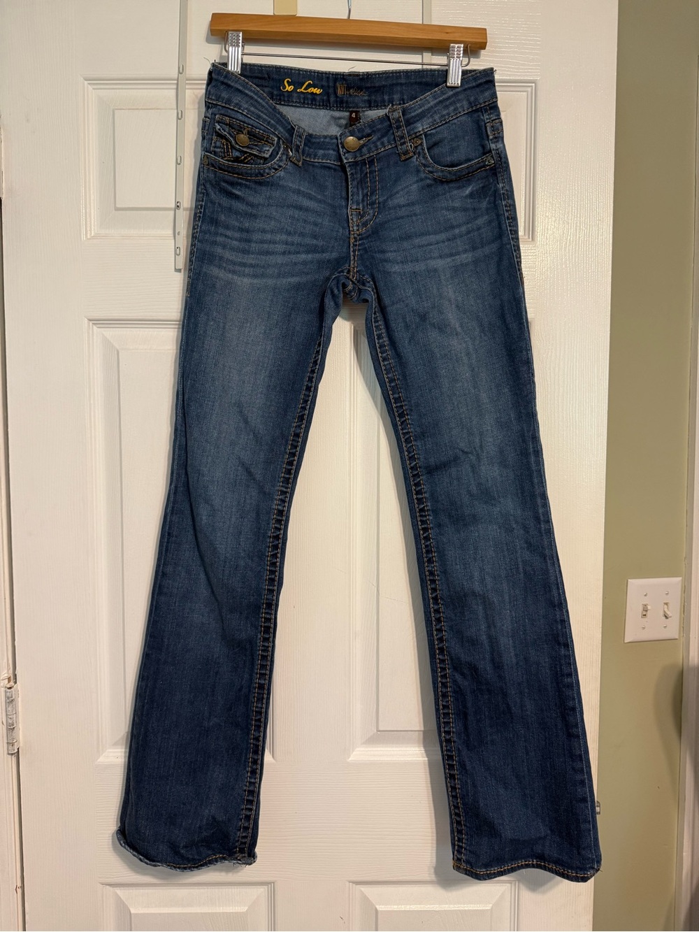 Kit from the Kloth So Low Kate Lowrise Women's Dark Blue Flare Jeans
